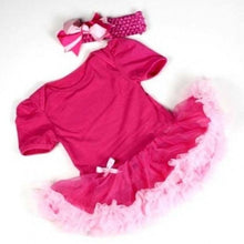 0-12M Lovely Baby Toddler Girls Ruffles Tutu Dress Romper One-Piece Outfit Dresses Clothes + Headband