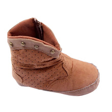 0-12Months Fashion Rivets Baby Boy Girls High Boots Suede Zipper Warm Booties Toddler Shoes