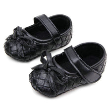 0-12Months PU Leather Bowknot Lattice Baby Girls Shoes Soft Sole Anti Slip Toddler First Walker Shoes