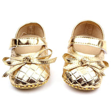 0-12Months PU Leather Bowknot Lattice Baby Girls Shoes Soft Sole Anti Slip Toddler First Walker Shoes