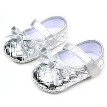 0-12Months PU Leather Bowknot Lattice Baby Girls Shoes Soft Sole Anti Slip Toddler First Walker Shoes