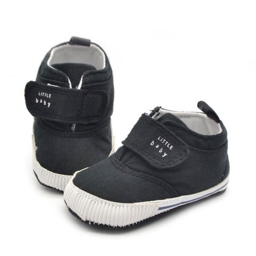 0-18M Newborn Baby Boys Cotton Ankle Canvas High Crib Shoes Casual Sneaker Toddler First Walkers