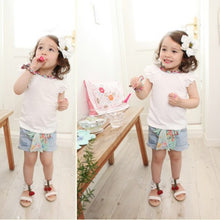 0-2Y Kids Baby Girls Clothing Floral Collar T-shirts Cute Short Sleeve Tops Blouses Shirts PY