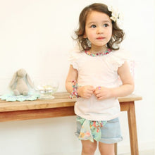 0-2Y Kids Baby Girls Clothing Floral Collar T-shirts Cute Short Sleeve Tops Blouses Shirts PY