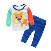 0-4 Years Baby Boy Girls 2 Pieces Sets Long Sleeve T-Shirt and Pants Animal Print Clothes