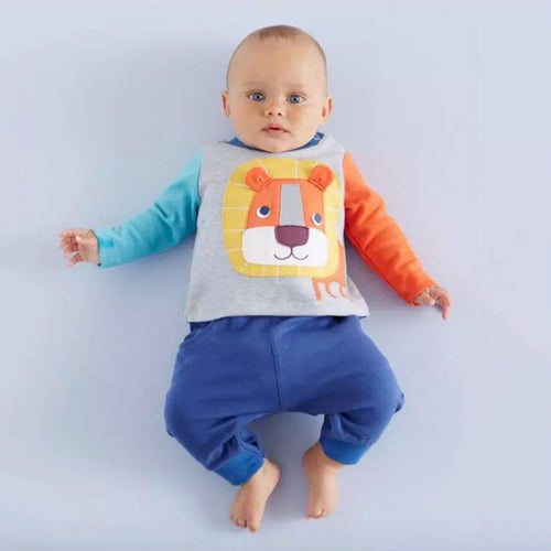 0-4 Years Baby Boy Girls 2 Pieces Sets Long Sleeve T-Shirt and Pants Animal Print Clothes