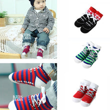 0-4 Years Baby Kids Infant Cotton Shoelaces Anti Slip Trainer Socks Booties Socks