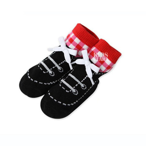 0-4 Years Baby Kids Infant Cotton Shoelaces Anti Slip Trainer Socks Booties Socks