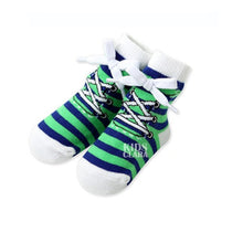 0-4 Years Baby Kids Infant Cotton Shoelaces Anti Slip Trainer Socks Booties Socks