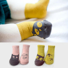 0-4Y Cute Toddler Baby Kids Girls Boys Soft Socks Cartoon Owl Pattern Socks Cotton Socks