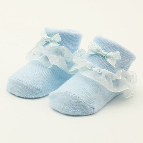 0-6 Months Toddlers Infants Cotton Ankle Socks Baby Girls Princess Bowknots Socks