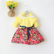 1-5Y Kids Baby Girls Princess Long Sleeve Pleat Floral Bow Mini Dress Party Tutu Dresses