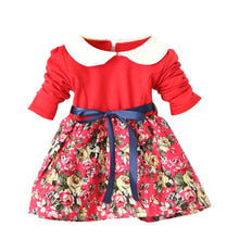 1-5Y Kids Baby Girls Princess Long Sleeve Pleat Floral Bow Mini Dress Party Tutu Dresses