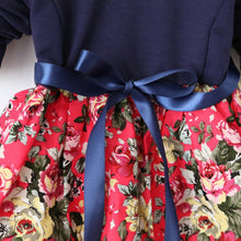 1-5Y Kids Baby Girls Princess Long Sleeve Pleat Floral Bow Mini Dress Party Tutu Dresses