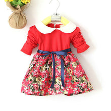 1-5Y Kids Baby Girls Princess Long Sleeve Pleat Floral Bow Mini Dress Party Tutu Dresses