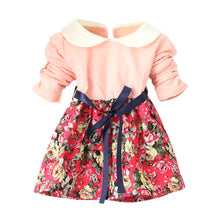 1-5Y Kids Baby Girls Princess Long Sleeve Pleat Floral Bow Mini Dress Party Tutu Dresses