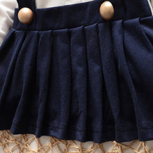 1-5Y Kids Girls Suspender Cotton Dress Long Sleeve Lace Floral Tops Baby Party Dresses PY