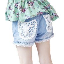 1-6Years Kids Children Girls Fashion Shorts Jeans Lace Pocket Demin Jeans