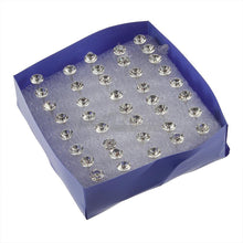 1 Box 20 Pairs Mixed Color Clear Crystal Ear Studs Earrings 4mm 5mm