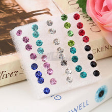 1 Box 20 Pairs Mixed Color Clear Crystal Ear Studs Earrings 4mm 5mm