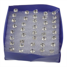 1 Box 20 Pairs Mixed Color Clear Crystal Ear Studs Earrings 4mm 5mm
