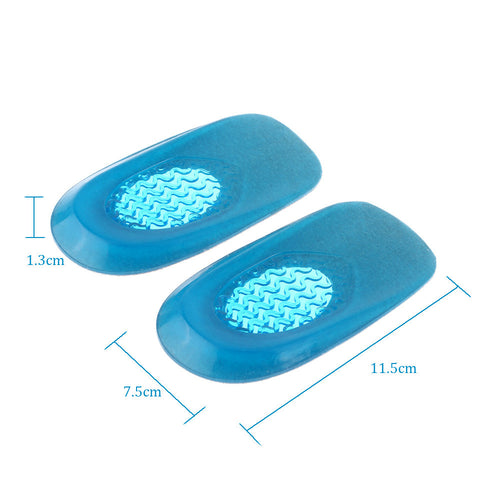 1 Pair Feet Care Tool Half Size Shoes Insole Increase Height Gel Insert Insole For 6-9 8-12 Shoes Size Men Women Foot Taller Pad