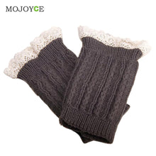 1 Piece Womens Crochet Knit Lace Trim Leg Warmers Cuffs Toppers Boot Socks Knee Gaiters Boot Leg Warmers 20cm 6 Colors