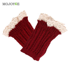 1 Piece Womens Crochet Knit Lace Trim Leg Warmers Cuffs Toppers Boot Socks Knee Gaiters Boot Leg Warmers 20cm 6 Colors