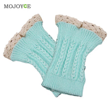 1 Piece Womens Crochet Knit Lace Trim Leg Warmers Cuffs Toppers Boot Socks Knee Gaiters Boot Leg Warmers 20cm 6 Colors