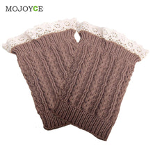 1 Piece Womens Crochet Knit Lace Trim Leg Warmers Cuffs Toppers Boot Socks Knee Gaiters Boot Leg Warmers 20cm 6 Colors