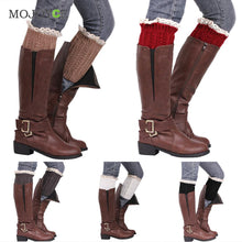 1 Piece Womens Crochet Knit Lace Trim Leg Warmers Cuffs Toppers Boot Socks Knee Gaiters Boot Leg Warmers 20cm 6 Colors