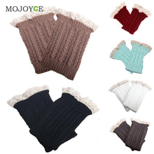 1 Piece Womens Crochet Knit Lace Trim Leg Warmers Cuffs Toppers Boot Socks Knee Gaiters Boot Leg Warmers 20cm 6 Colors
