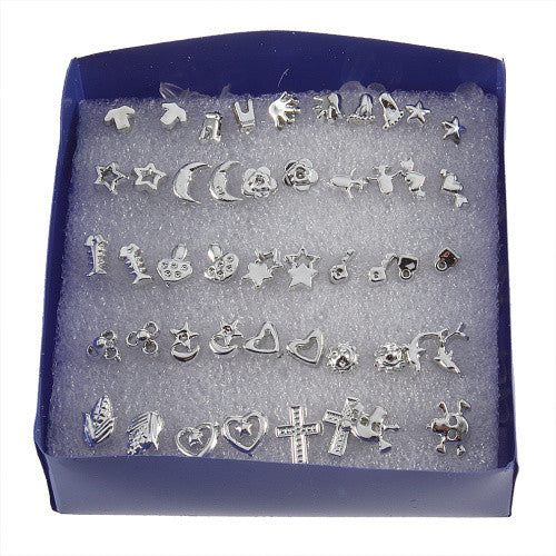 1 Set ( 24 Pairs in all ) Lovely Mix Different Shape Stud Earrings