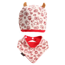 1 Baby Beanie Cap + Bana Bib Monsters Baby Hat Head Scarf Boy Girl Kids Toddler Clothing Accessories Baby Hats Bibs