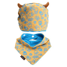 1 Baby Beanie Cap + Bana Bib Monsters Baby Hat Head Scarf Boy Girl Kids Toddler Clothing Accessories Baby Hats Bibs