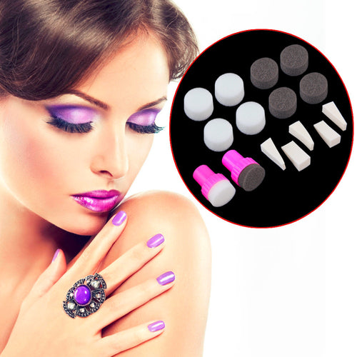 1 Set Nail Art Sponge Stamper Shade Transfer Template Polish icure Tool