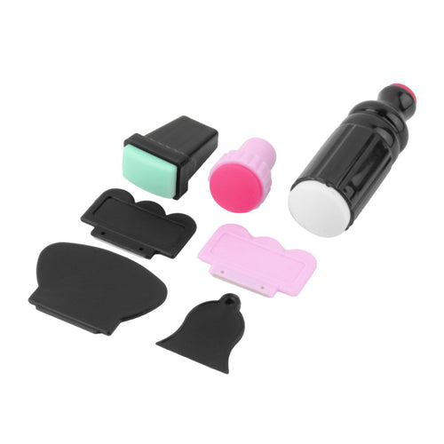 1 Set of Nail Art Stamping Plate Double Ended Stamper Large Small Scraper Nail Art Stamping Plate Image Tool