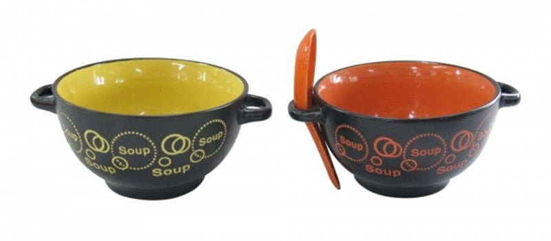 1 Sets Bowl Ceramic Tableware Kitchen Dining Rice Fruit Salad Noodle Soup Bowls With Spoon 90179