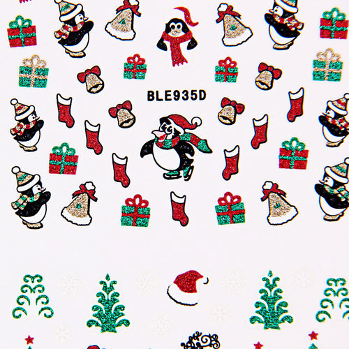 1 Sheet Christmas Tree Holographic Nail Art Foils Wraps Decal Transfer Stickers Paper DIY 3D Acrylic Stickers Romly Sent