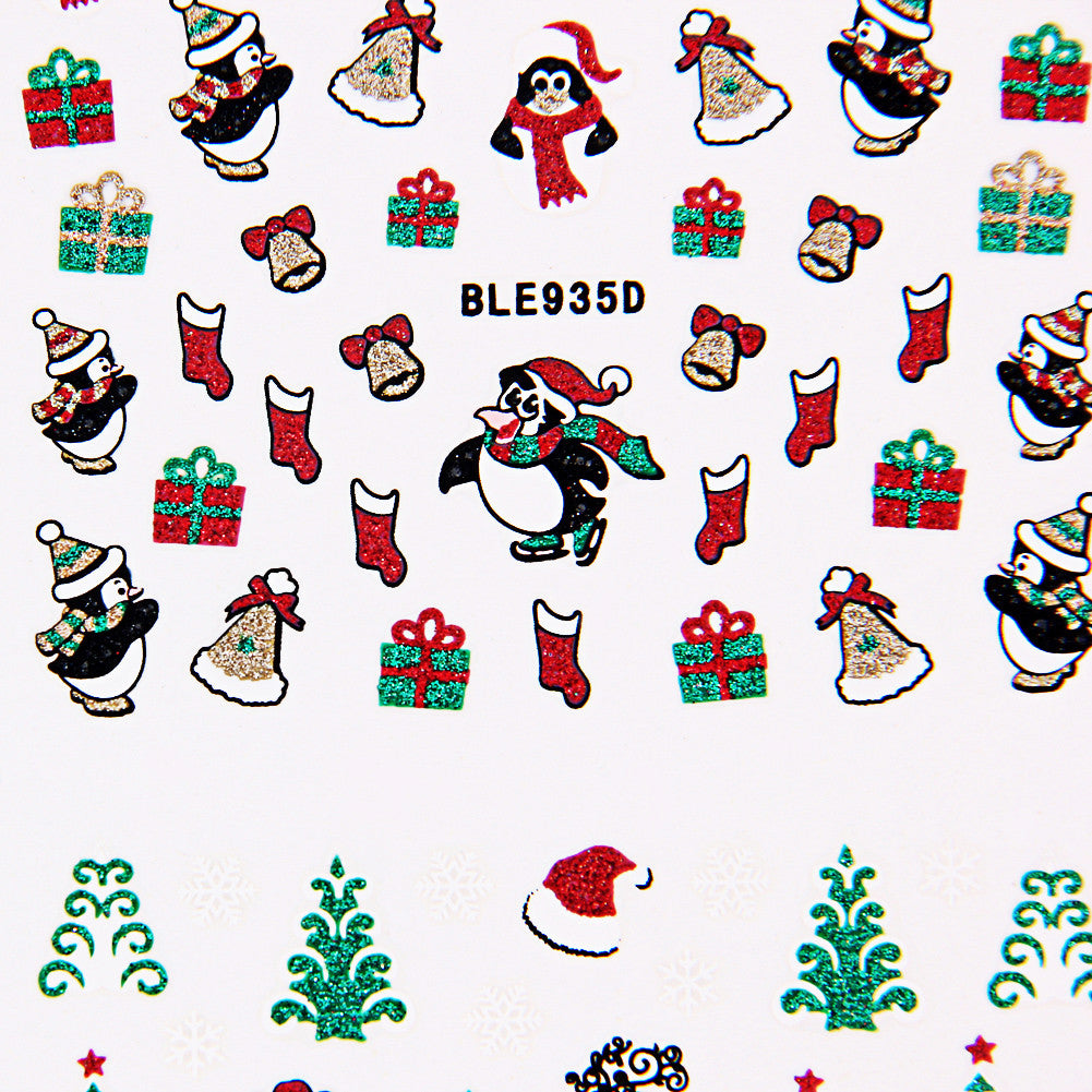 1 Sheet Christmas Tree Holographic Nail Art Foils Wraps Decal Transfer Stickers Paper DIY 3D Acrylic Stickers Romly Sent