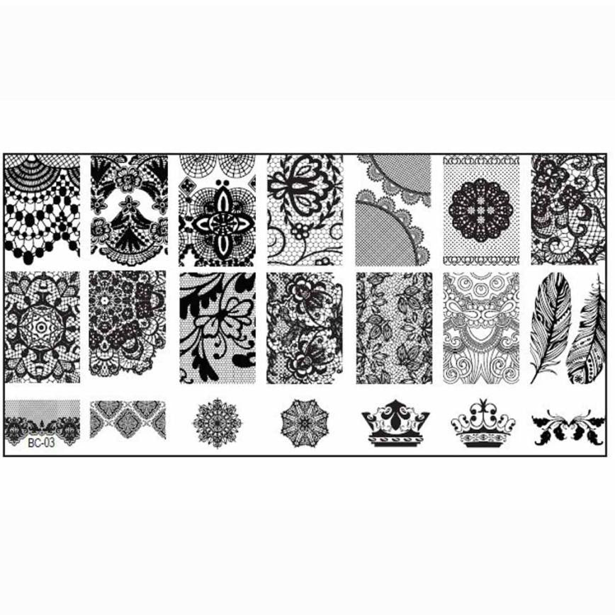 Nail Stamping Plates Big Image Pattern Transfer Print Template Nail Stencil Stamps DIY Tools Konad