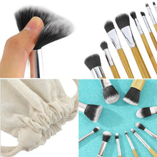 10 PCS Pro Cosmetic Brush set Bamboo Handle Synthetic Makeup Brushes Kit make up brushes set tools