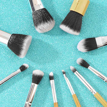 10 PCS Pro Cosmetic Brush set Bamboo Handle Synthetic Makeup Brushes Kit make up brushes set tools