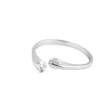 10 PCS- Design Gold Plated Crystal Zircon Ring jewelry Adjustable Branch Geometry Round Ring