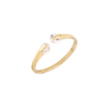 10 PCS- Design Gold Plated Crystal Zircon Ring jewelry Adjustable Branch Geometry Round Ring