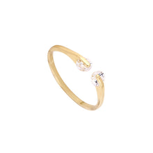 10 PCS- Design Gold Plated Crystal Zircon Ring jewelry Adjustable Branch Geometry Round Ring