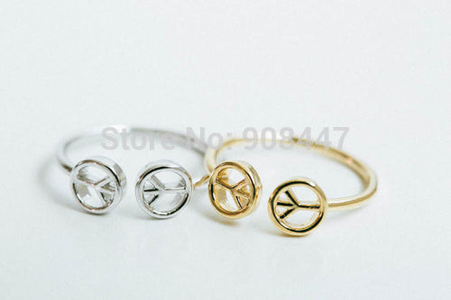 10 PCS- Double peace sign ring peace shape ring -