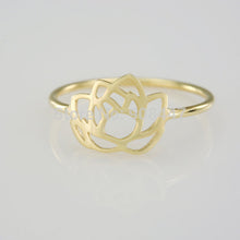 10 PCS- Cute Gold Lotus Flower Ring,plant ring -