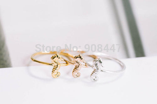 10 PCS- delicate sea horse ring,animal ring -