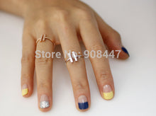 10 PCS-R115 Cute Unique Bar Adjustable ring,simple double bar ring -